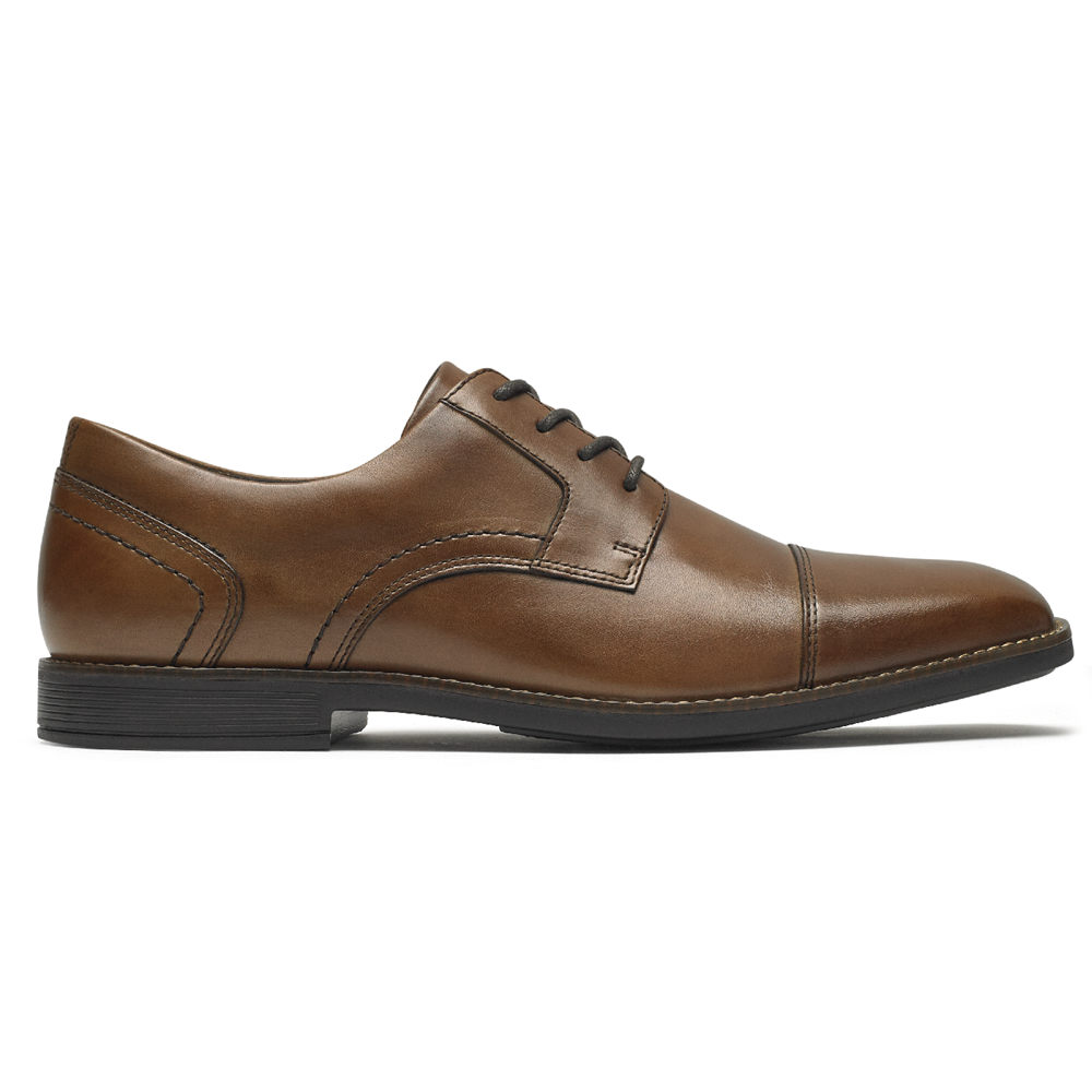 Oxfords Rockport Hombre Mexico - Slayter Cap Toe Blucher Marrom - OBECT7962